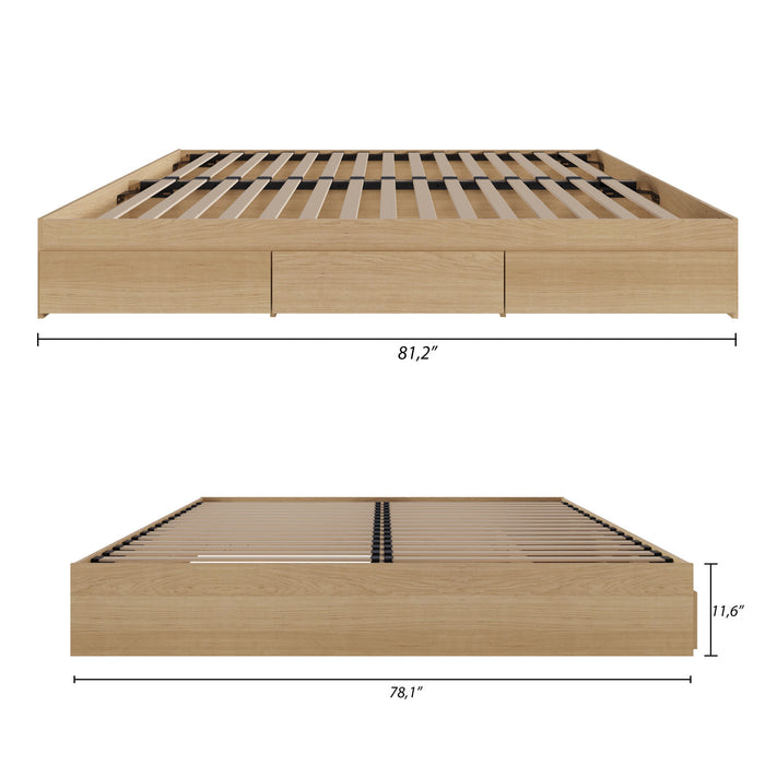 3-Drawer Storage Bed Frame, King