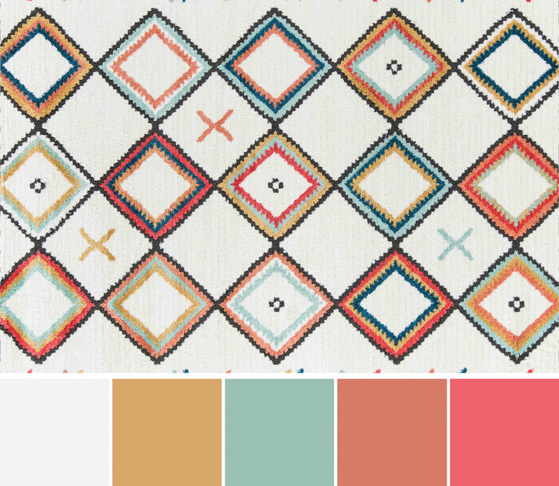 Vivi Contemporary 9'10\" x Area Rug in Multi Indoor Area Rug