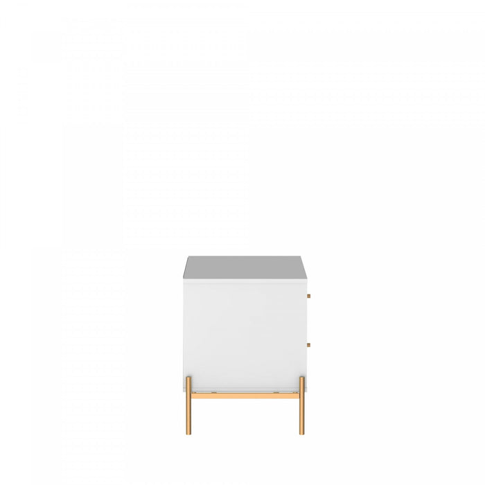 Jasper Modern 25\" Nightstand in White (2-Drawer) - Set of 2