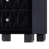 Sophia Elegant Velvet Nightstand with Drawers and Button-Tufted Design,Black | Sophia Table de Nuit Elegante en Velours avec Tiroirs et Design Capitonne, Noir