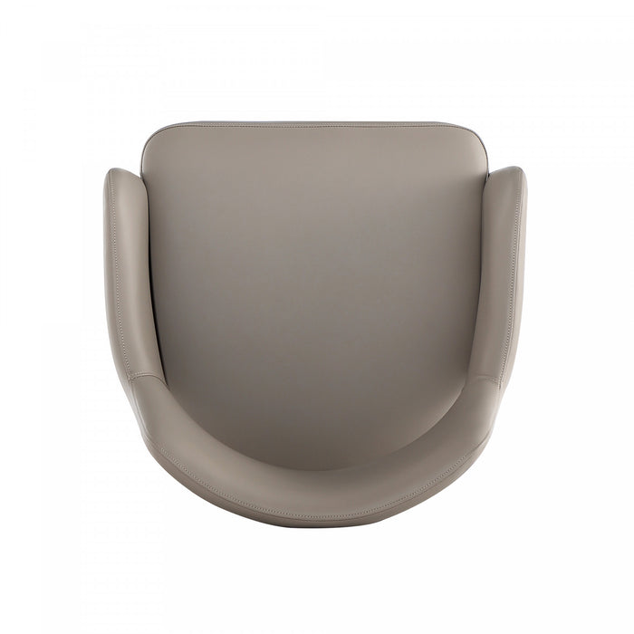 Tremont Modern Metal Vegan Leather Armchair in Taupe