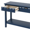 Oliver 60'' Fir Veneer Entryway Table with Honeycomb Design and Drawers, Navy Blue Sofa Table  | Table d'entree Oliver 60'' en placage de sapin avec design en nid d'abeille et tiroirs, bleu marine