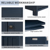 Olivia Pine Wood Storage Bench With 3-door Shoe Cabinet With Hidden Compartment - Antique Navy | Banc De Rangement Olivia En Pin Avec Meuble A Chaussures 3 Portes Et Compartiment Cache, Bleu Marine Antique