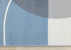 Forte Blue Grey White Half-Circles Geometric Area Rug - 5'3" x 7'5"|Carpette Forte bleue, grise et blanche à motif géométrique de demi-cercles - 5 pi 3 po x 7 pi 5 po