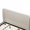 Harper Upholstered King Bed Frame with High Headboard, Chenille Fabric - Beige | Cadre de lit king Harper rembourre avec tete de lit haute, tissu chenille, beige
