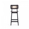 Versailles Industry Chic Cane Back Wood Counter Stool in Black and Natural - Set of 3 | Tabouret de comptoir industriel chic Versailles avec dossier en cannage, bois noir et naturel - Lot de 3