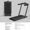 Costway 2-in-1 Folding Treadmill 2.25hp Jogging Machine W/ Dual Led Display Black
