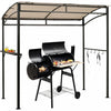 7'x4.5' Grill Gazebo Outdoor Patio Garden Bbq Canopy Shelter Storage Hook Beige