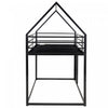 Liam House Bunk Bed with Built-in Ladder and Metal Frame,Twin Over Twin Size,Black  | Lits superposes Liam en forme de maison avec echelle integree et cadre en metal, taille Twin sur Twin, noir