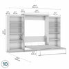 Bestar Pur Queen Murphy Bed with Two Shelving Units 136-Inch Wall Bed - Rustic Brown|Grand lit escamotable mural Pur de Bestar de 136 po avec 2 meubles à tablettes - brun rustique