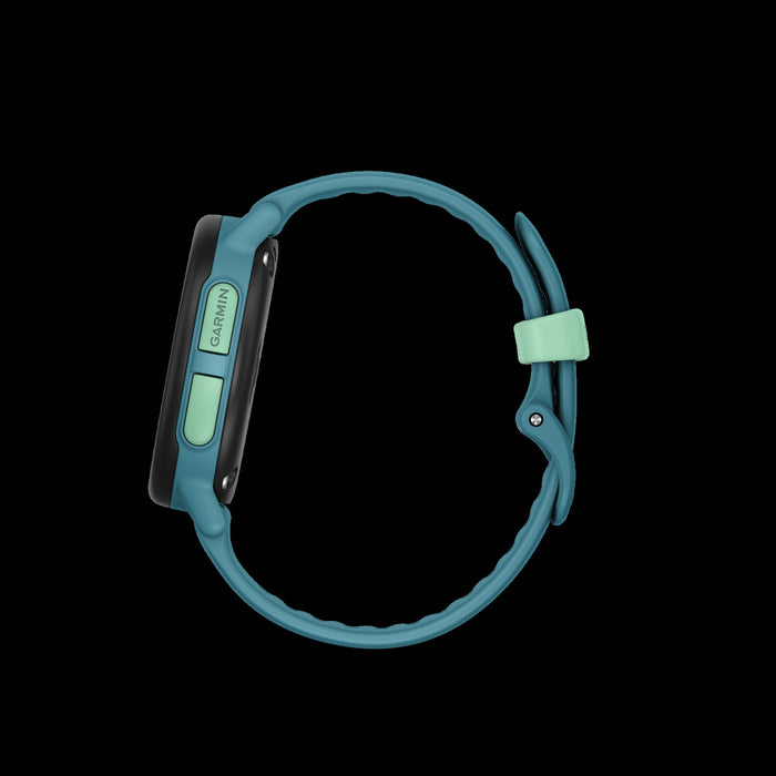 Garmin Bounce 2 Turquoise Kids Smartwatch - Active Tracker, Two-Way Communication, Weather Updates, Stopwatch Alarms, Assistance Feature, Family Challenges