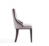Grand Traditional Wood Upholstered Dining Chair in Light Gray - Set of 4 | Grand fauteuil de salle a manger traditionnel en bois avec revetement en tissu gris clair - Lot de 4