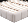 Eleanor Elegant Chenille Upholstered Bed with Checkerboard Design,King Size,Beige King Bed  | Eleanor Lit elegant avec revetement en chenille et design a damier, Taille King, Beige