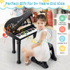 Costway 31 Keys Kids Piano Keyboard Toy Toddler Musical Instrument with Stool & Microphone Black