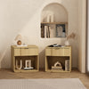 Clive Mid-Century Modern 22" Nightstand in Natural Oak (1-Drawer) | Table de nuit Clive style milieu du siecle moderne 56 cm en chene naturel (1 tiroir)