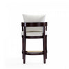 Ritz Mid-Century Modern Wood Upholstered Counter Stool in Ivory - Set of 2 | Tabouret de comptoir en bois rembourre style mid-century Ritz, ivoire – Lot de 2