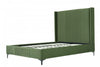 Promenade Mid-Century Modern Upholstered Velvet Queen Bed in Moss Green | Lit Queen Promenade style milieu du siecle moderne en velours capitonne vert mousse