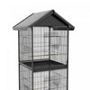 Pawhut Wrought Metal Bird Cage Feeder With Rolling Stand Perches Food Containers Doors Wheels 67" H,|Pawhut Cage A Oiseaux En Metal Forge Avec Support Roulant, Conteneurs Alimentaires Portes Roues 67"