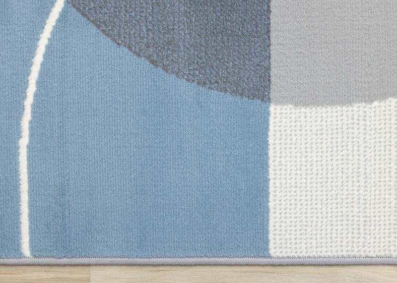 Forte Blue Grey White Half-Circles Geometric Area Rug - 7'9\" x 10'6\"