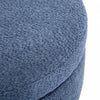 Sophia Round Storage Ottoman Coffee Table with Tufted Upholstery - Blue | Table Basse Ottoman Ronde Sophia avec Rembourrage Capitonne et Rangement - Bleu
