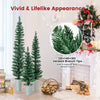 Costway Potted Artificial Christmas Tree Set Of 3 With 3/4/5 Ft Faux Slim Pencil Trees