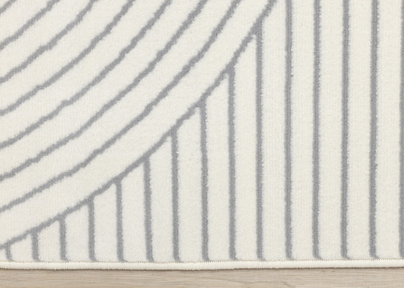 Forte White Grey Curved Arches Indoor Area Rug - 5'3\" x 7'5\"