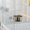 Pawhut 53.9'' Large Rolling Steel Bird Cage Bird House With Detachable Rolling Stand, Storage Shelf,|Pawhut Grande Cage A Oiseaux En Metal De 54'' Avec Support Roulant Detachable, Etagere De Rangement,