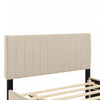 Ethan Space-Saving Velvet Upholstered Platform Bed with Trundle,Full Size,Beige Full Bed | Lit plateforme Ethan rembourre en velours, gain de place, avec tiroir gigogne, taille full, beige