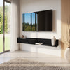 Nordika Slim 72" Wall-Mounted TV Stand with Storage Cabinet - Black | Meuble pour téléviseur mural mince Nordika de 72 po avec armoire de rangement - noir