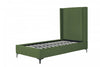 Promenade Mid-Century Modern Upholstered Velvet Twin Bed in Moss Green | Lit jumeau Promenade style milieu du siecle moderne en velours capitonne vert mousse
