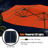 Costway 15.5 FT Extra-Large Patio Umbrella with LED Solar Lights & 12 Heavy-Duty Ribs Orange