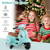 Costway Kids Ride On Motorcycle With Training Wheels Headlight Horn 6v Battery Green