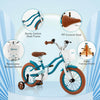 Costway 12" Kid's Bike With Removable Training Wheels & Basket For 3-4 Years Old Turquoise