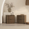 Clive Mid-Century Modern 22" Nightstand in Walnut and Black (2-Drawer) | Table de nuit Clive style milieu du siecle moderne 56 cm en noyer et noir (2 tiroirs)