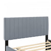Ethan Space-Saving Velvet Upholstered Platform Bed with Trundle,Full Size,Grey Full Bed | Lit plateforme Ethan rembourre en velours, gain de place, avec tiroir gigogne, taille full, gris