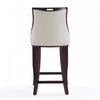 Emperor Traditional Wood Upholstered Barstool in Pearl White - Set of 2 | Tabouret de bar en bois traditionnel Emperor avec assise rembourree, blanc perle - Lot de 2