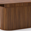 Noah Extendable Oval Dining Table with Striped Legs,Brown | Noah Table a manger ovale extensible avec pieds rayes, marron