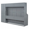 Dennis Engineered Wood Full Murphy Bed With Shelves And Drawers - Grey | Lit Mural Escamotable Dennis En Bois Composite, Taille Double, Avec Etageres Et Tiroirs - Gris