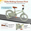Costway 14" Kids Bike With Adjustable Saddle Handlebar Removable Training Wheels Handbrake Green