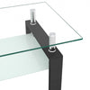 Liam Modern Rectangle Clear Tempered Glass Coffee Table,Black | Table basse moderne rectangulaire en verre trempe transparent Liam, noire