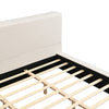 Connor Upholstered Platform Bed with Linen Headboard and Footboard,King Size,Beige King Bed  | Lit plateforme rembourre Connor avec tete et pied de lit en lin, taille King, beige