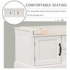 Boyce Solid Wood Storage Bench With 4-door Shoe Cabinet With Cushion - White | Banc De Rangement Boyce En Bois Massif Avec Meuble A Chaussures 4 Portes Et Coussin, Blanc