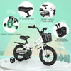 Costway 14" Kid's Bike With Removable Training Wheels & Basket For 3-5 Years Old White