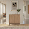 Nordika Slim 2-Door Storage Console Accent Cabinet - Light Walnut | Armoire décorative de rangement mince Nordika à 2 portes - noyer clair