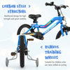 Costway 16" Led Lighted Kids Bike With Adjustable Seat Coaster Brake Training Wheels Blue