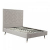 Crosby Modern Upholstered Velvet Full Bed in Greige | Lit double moderne Crosby en velours capitonne coloris grege