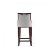 Emperor Traditional Wood Upholstered Barstool in Light Gray - Set of 3 | Tabouret de bar en bois traditionnel Emperor avec assise rembourree, gris clair – Lot de 3