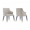 Eda Modern Wood Armchair in Light Gray Dining Chair | Fauteuil moderne Eda en bois avec accoudoirs, coloris gris clair