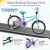 Costway 18" Kids Bike With Adjustable Saddle Handlebar Removable Training Wheels Handbrake Blue