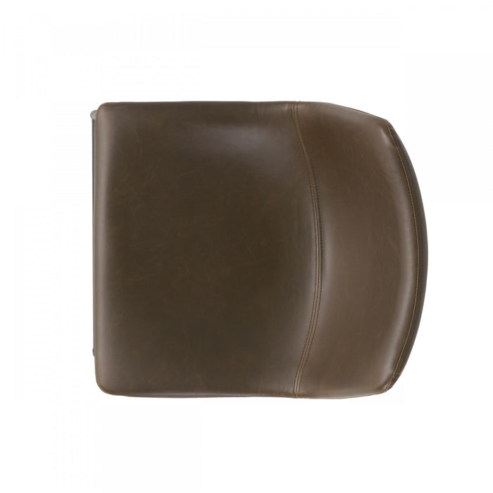 Nathaniel Vintage Faux Leather Counter Stools Set Of 2 With Steel Frame - Brown